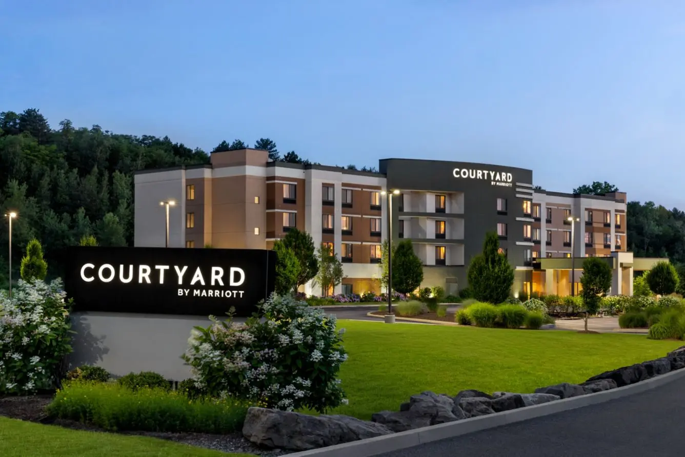 Courtyard by Marriott exterior at dusk in Wilkes-Barre, PA