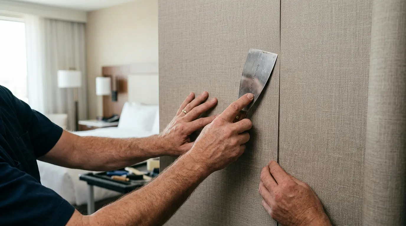 Hotel Wallpaper Installation by Yukon Wallpapers